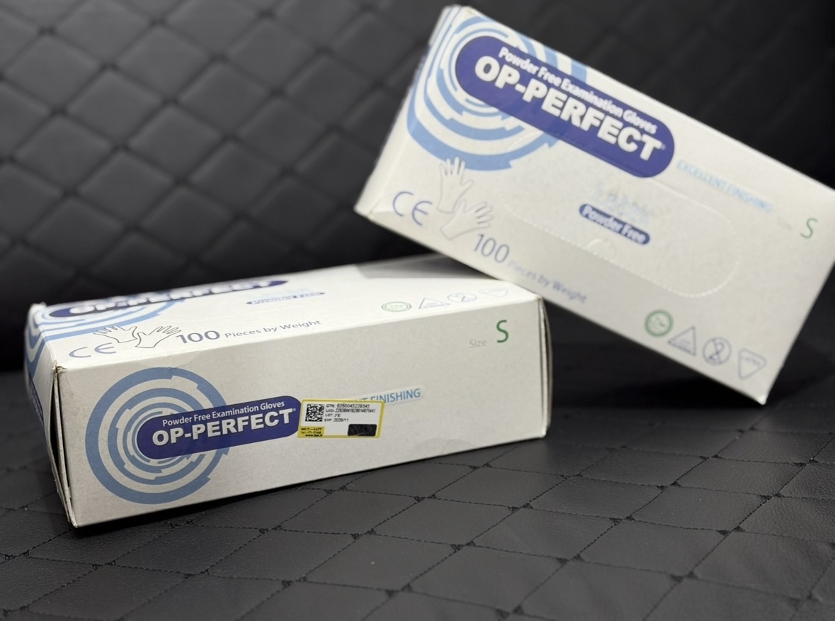 دستکش معاینه لاتکس بدون پودر OP-Perfect